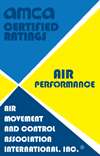 AMCA Licensed for Air Performance without Appurtenances and Accessories